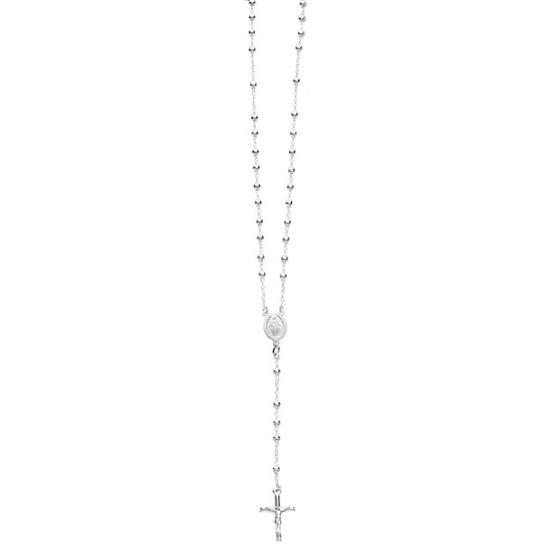 elegantmedical S925 Sterling Silver Large 2 inch Crucifix Cross Rosary Part Necklace Pendant Catholic Gift 